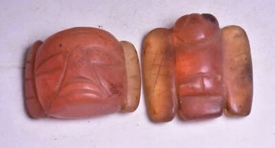 5CM Old China Hongshan Culture Red Crystal Fengshui Bird Beast Amulet Pendant - Image 1 of 4