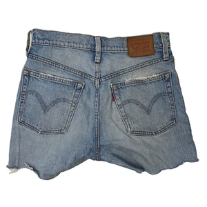 Vintage Levi's 501 Blue High Waisted Denim Shorts Size 28W UK Women's 8 - Picture 1 of 12