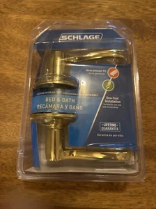 Maniglia per porta bagno, camera da letto, privacy, ottone a leva di Schlage - Foto 1 di 2