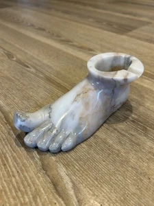 Rasa Satan Penang Hand Carved Marble Foot Ash Tray Aug 1983 Scarce Art Sculpture - Picture 1 of 6