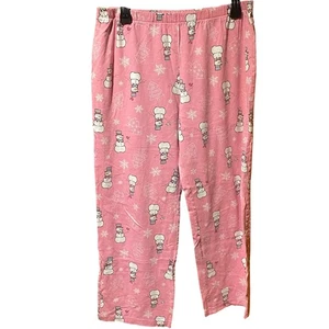 Schneemann Pyjamahose Gr. Small kuschelig Urlaub Weihnachten Winter bequem rosa mädchenhaft - Bild 1 von 3