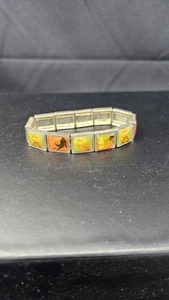 Vintage 90s Cat Kitty Picture Bracelet Costume Jewelry - Picture 1 of 5