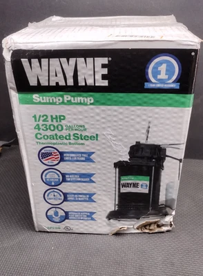 Bomba de sumidero sumergible termoplástica WAYNE 1/2 HP 4300 GPH transferencia de agua de drenaje Foto 1 de 4