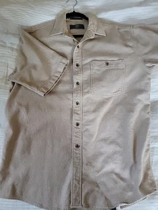 Men's Medium Orvis Short Sleeve Button Down Shirt Woven Texture 100% Cotton Gorp - Picture 1 of 11