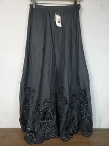 Chico's Skirt Women's Size 0/small Silk Flared Lined Embellished Embroidered  - Picture 1 of 15