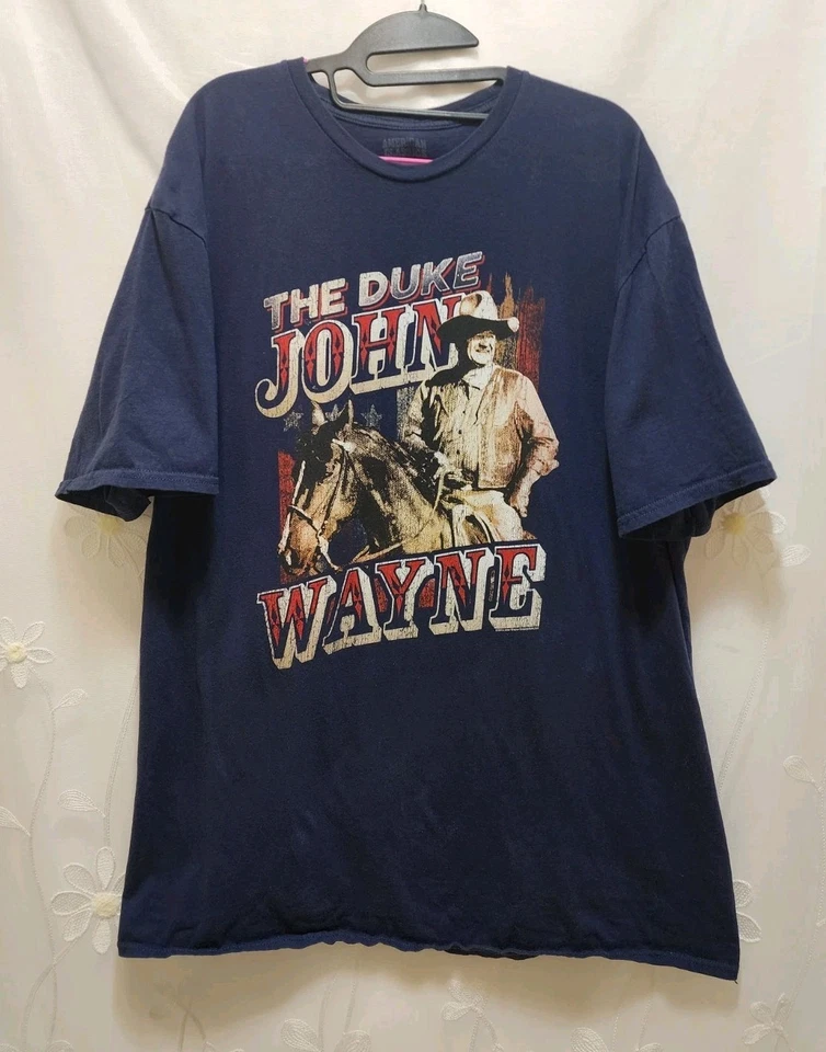 American Classics 2X Camiseta Azul Marino John Wayne El Duque Retro Vaquero Rústico Foto 1 de 4