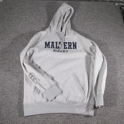 Canterbury Hoodie Mens Large Gray Pullover Sweatshirt Logo Sleeve Rugby Knit - Image 1 of 4