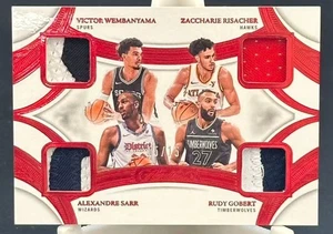 Victor Wembanyama Zaccharie Risacher Sarr 2024-25 Panini Flawless Quad Patch /15 - Picture 1 of 2