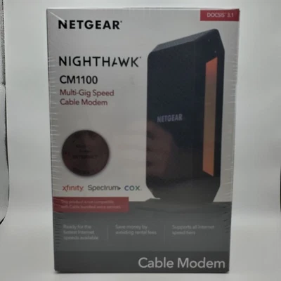Netgear Nighthawk CM1100 Milti-Gig Speed Cable Modem, Brand New, Factory Sealed - Image 1 of 4