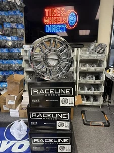 (Set of 4) Raceline 948C Split 17x9 8x180 +18mm Chrome Wheels Rims 17" Inch Gmc - Picture 1 of 10