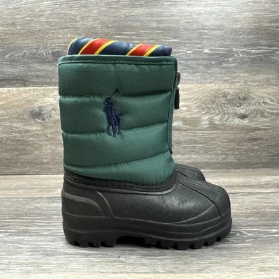 Botas Polo Ralph Lauren Criança Tamanho 5 Pato Neve À Prova D'água Isolado Verde - Imagem 1 de 4