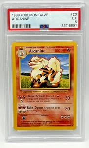 1999 Pokemon Game Arcanine Shadowless PSA 5 #23 - Picture 1 of 2
