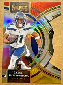 2023 Select Jaxon Smith-Njigba RC Red and Yellow Prizms Die Cut Premier #174 - Bild 1 von 2