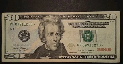 2017 20 Dollar Star Note Genuine U.S Currency Circulated Series A 20 dollar bill - Image 1 of 4