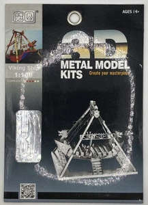 Kit modellino in metallo 3D nave vichinga modello assemblaggio fai da te 3D taglio laser modello puzzle - Foto 1 di 4