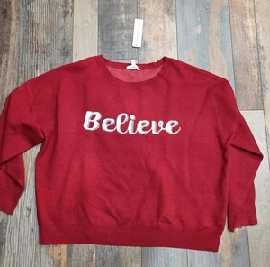 Believe roter Damen-Weihnachtspullover Rio & Rian neu mit Etikett neu Größe 3X Urlaub B10 - Bild 1 von 11