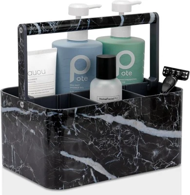 Carrito de ducha de plástico para dormitorio: organizador portátil de carrito de baño para universidad con Foto 1 de 4