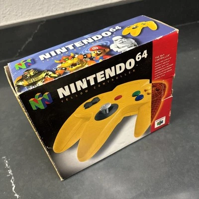 Mando Oficial Nintendo 64 Amarillo Cableado y Caja Excelente Estado CAJA ABIERTA Foto 1 de 4