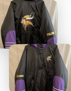Chaqueta De Colección Minnesota Vikings Starter Para Hombres M Pullover Capucha 1/2 Cremallera Canguro - Imagen 1 de 14