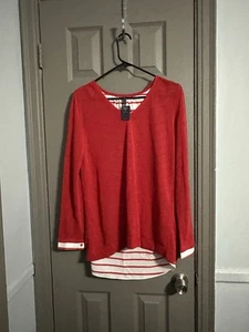 Marbed Sweater Button Up Women's Size XL Preowned - Picture 1 of 10
