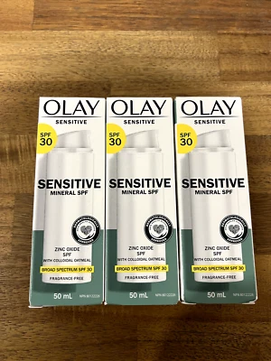 Lot of 3 Units - OLAY Sensitive Mineral Sunscreen Spectrum Spf 30 Lotion 50 mL - Imagen 1 de 3