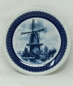  Delft Blauw Small Wall Plate,  Hand Decorated Windmill Scenery made In Holland  - Picture 1 of 20