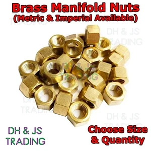 Brass Exhaust Manifold Nuts - Metric Pitch High Temp Inlet M8 M10 & UNF UNC - Picture 1 of 6