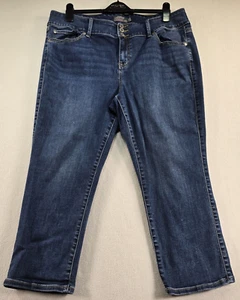 Torrid Cropped Jegging Donna 18 Blu Denim Elasticizzato Vita Alta Lavaggio Scuro - Foto 1 di 9