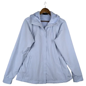 Kirkland Signature Jacket Womens M Blue Stretch Faux Fur Lined Hooded Full Zip - Picture 1 of 14