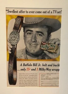 Original 1950's Vintage matted Chocolate Advert Mars Milky Way & Buffalo Bill - Picture 1 of 1