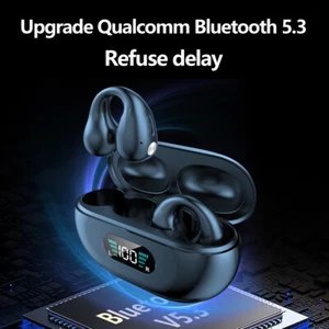 Bluetooth 5.3 Wireless Earbuds Ear Clip Bone Conduction Headphones Sport Headset - Picture 1 of 13