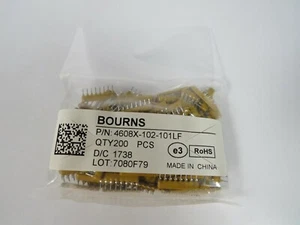 (200) Bourns RESISTOR ARRAY 100Ohms 2%, 8 pin SIP 4608X-102-101LF - Picture 1 of 2