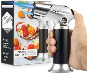 Blow Torch Professional Kitchen Cooking Torch With Lock Adjustable Flame Refilla - Picture 1 of 7