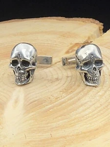 Manschettenknöpfe Sterlingsilber Totenkopf - Bild 1 von 6