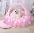Handmade Princess Lace Pet Dog Cat Bed House Sofa Mat Cushion  Cover Removable