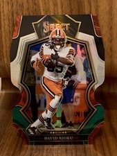 2022 Panini Select David Njoku Green Black Die Cut #125 Premier Level Prizm