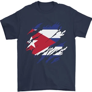 Torn Cuba Flag Cuban Day Football Mens T-Shirt 100% Cotton - Picture 1 of 111
