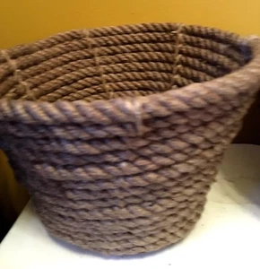Woven Metal Rope Basket Planter Flower Pot Bronze Tone Window Box 7"H x 9"W NEW - Picture 1 of 5
