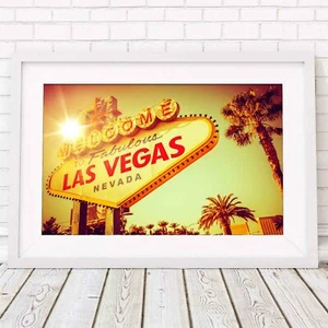 LAS VEGAS - Nevada Casino City Poster Picture Print Size A5 to A0 *FREE DELIVERY - Picture 1 of 14