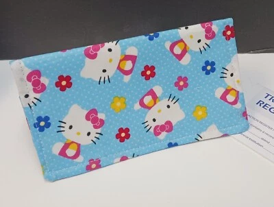 CUTE GATITOS Tela Chequera Cubierta Billetera Tarjeta de Débito Registro EE. UU. Hecho a Mano  Foto 1 de 2