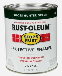 Rust-Oleum GLOSS HUNTER GREEN 1qt Stop Rust PROTECTIVE ENAMEL Oil-Based 7738-502 - Picture 1 of 1