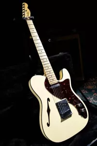 Used 2013 Fender American Deluxe Telecaster Thinline White Bindings 2.72kg W/HSC - Picture 1 of 23