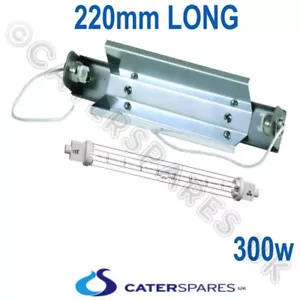 CATERING PUSH FIT HEAT LAMP 220MM 300WATT HALOGEN INFRARED BULBS COMPLETE KIT - Picture 1 of 2