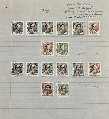 AMAZING IRAQ IRAQ KING FAISAL LOT OF MINT MH STAMPS ALL DIFFERENT FEW OVERPRINTS Cover