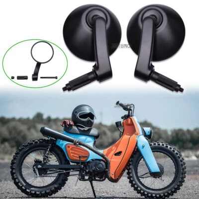 7/8'' 1'' Round Motorcycle Handle Bar End Side Mirrors For Honda Super cub 125 - Image 1 of 4