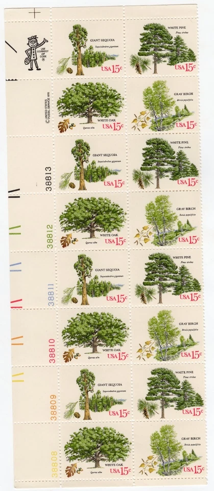 Scott #1767a (1764-67) 1978 Arboretum 15¢ Plate Block of 16 Stamps - MNH LL - Image 1 of 1
