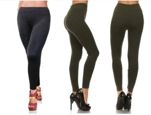 New WOMENS SOFT THICK SWEATER KNIT WARM WINTER STRETCH SLIM LEGGINGS ONE SIZE - Picture 1 of 1