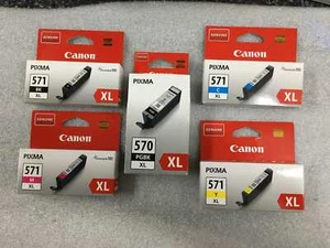 5 original Canon Tinten PGI-570XL Black CLI-571XL Cyan Magenta Yellow Photoblack - Bild 1 von 1