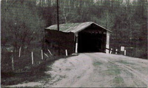 Postcard Montgomery Co. Indiana Deers Mill Covered Bridge Over Sugar Creek UNP - Picture 1 of 2