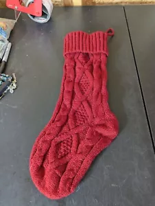 Calza natalizia in maglia rossa 18" - Foto 1 di 6